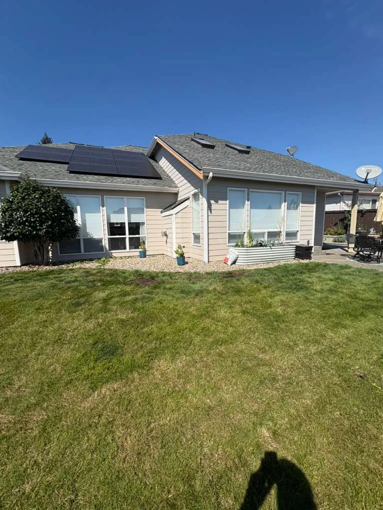 Rear elevation of a Silverdale home before blue exterior painting